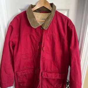 Cabela’s Chore Barn Coat Red Mens 2X Corduroy Collar Pockets Countrycore Warm